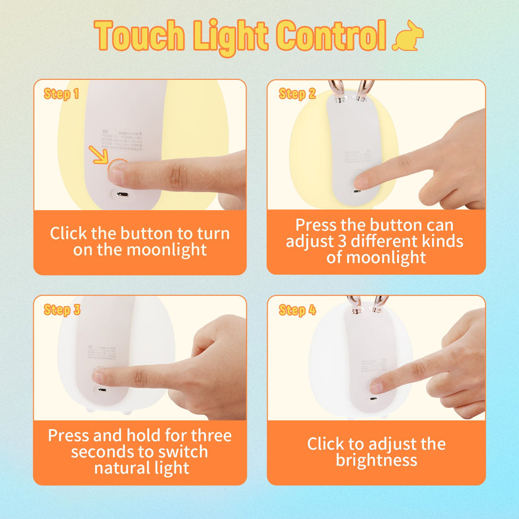 Baby Night Light-Deer & Rabbit Silicone Glow Light for Newborns