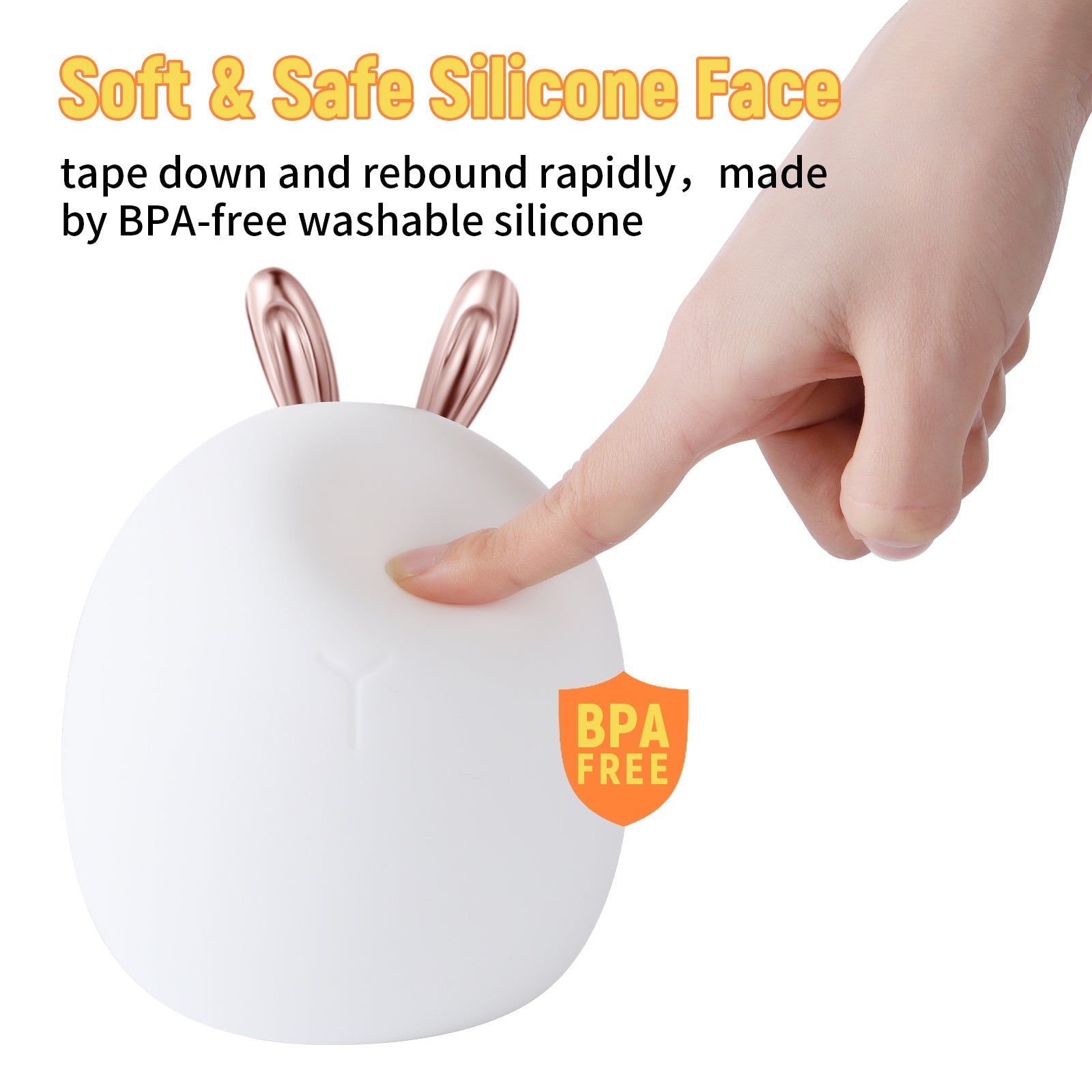 Baby Night Light-Deer & Rabbit Silicone Glow Light for Newborns