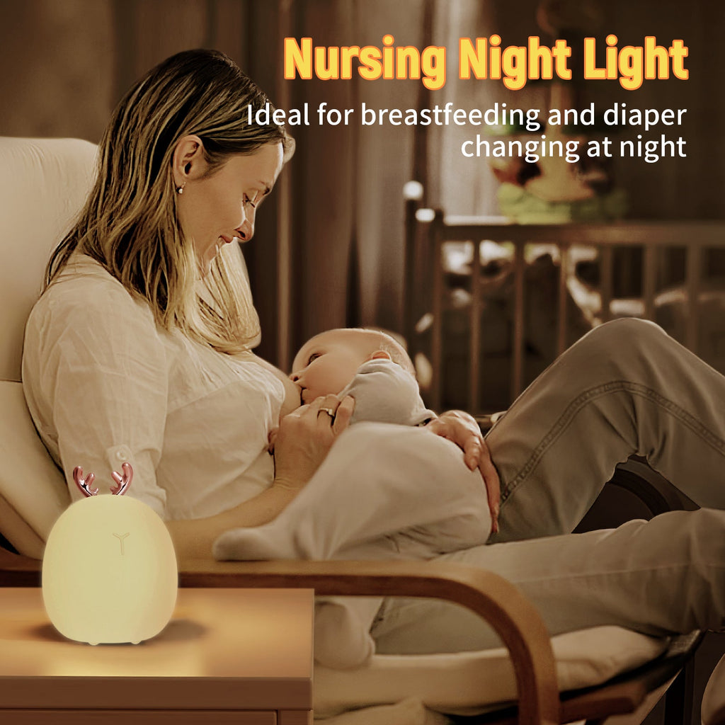 Baby Night Light-Deer & Rabbit Silicone Glow Light for Newborns