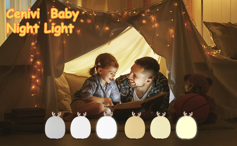 Baby Night Light-Deer & Rabbit Silicone Glow Light for Newborns